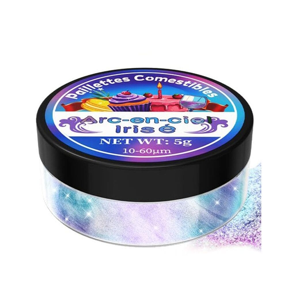 Paillettes Comestibles Arc en Ciel Irisé 1 Paillettes Comestibles Cocktail Sans Goût - Arc en Ciel Irisé – Image 1