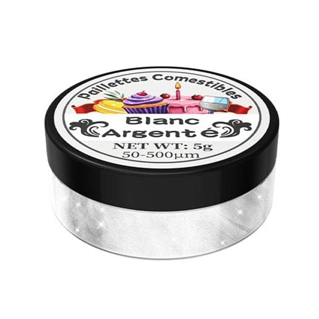 Paillettes Comestibles Blanc Argenté 1