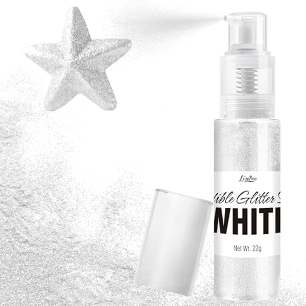 Spray Paillettes Comestibles Blanc Sans Goût 22g 1 Spray Paillettes Comestibles Cocktail Blanc Sans Goût 22g – Image 1