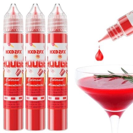 Colorant alimentaire rouge liquide pour Cocktail (x3)